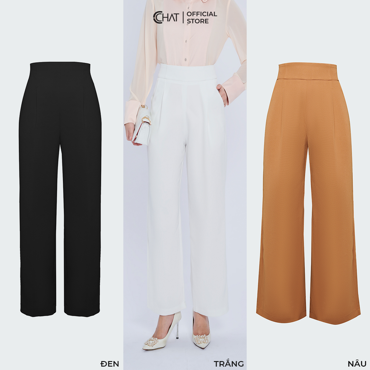 Quần Ống Rộng Cạp Bản To Dáng Suông Chất Tuytsi Cao Cấp 82QDS2002SH