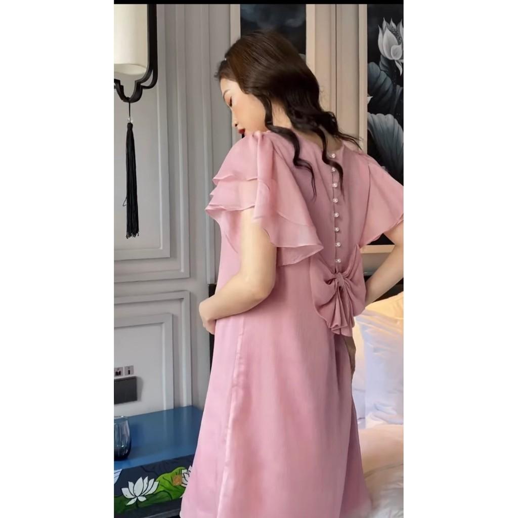 Váy Bầu von siêu nhẹ pga nơ lưng sang chảng cho bầu- chất đẹp giá rẻ