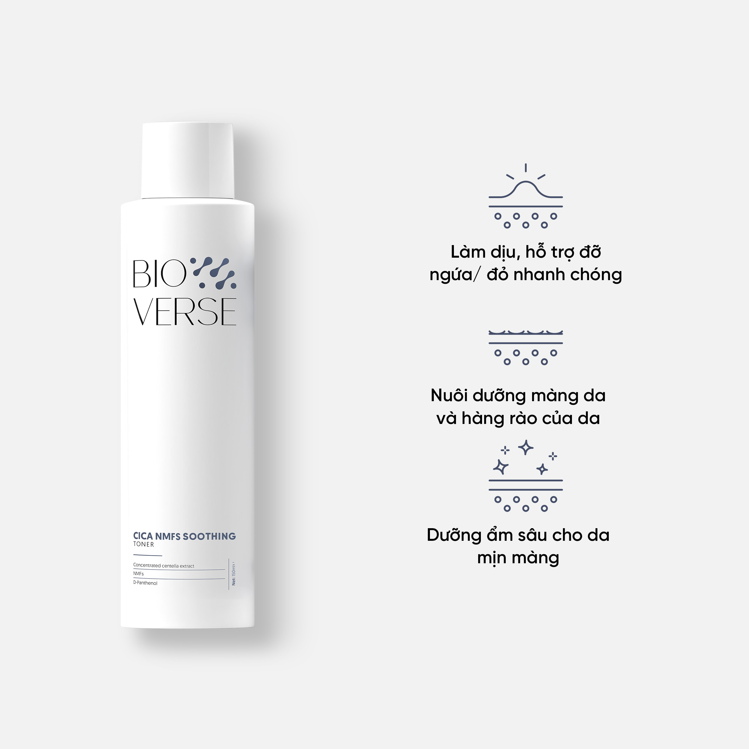 Toner Cica dưỡng ẩm &amp; làm dịu da bong tróc Cica NMFS Soothing Toner Bioverse