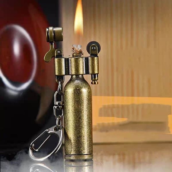 Vỏ hộp quẹt bật lửa xăng đá mini có móc treo khóa HY-739