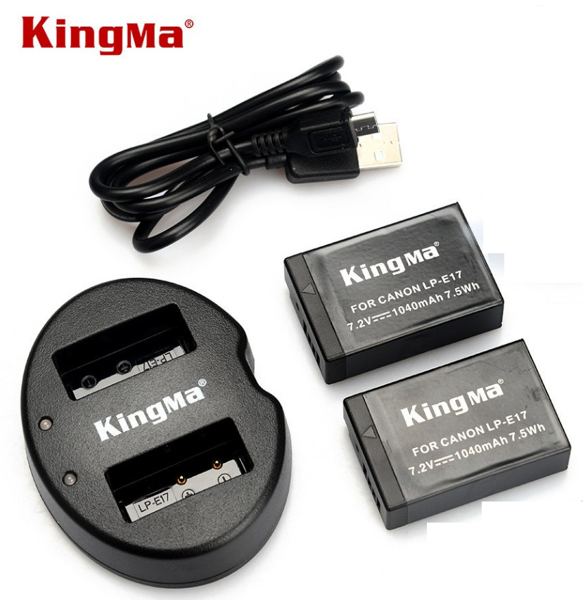 Combo 2 pin 1 sạc đôi Kingma for Canon LP-E17 - Hàng chính hãng