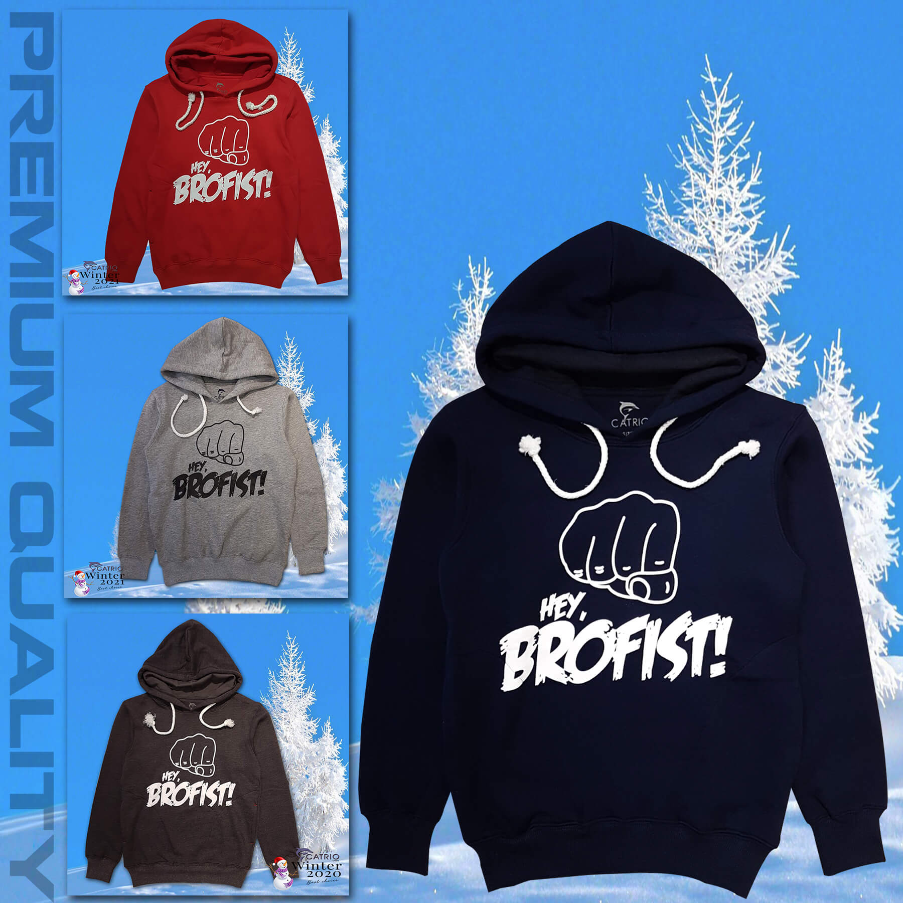 ÁO THUN HOODIES BÉ TRAI CATRIO CÓ MŨ CHO TRẺ EM TỪ 9 TUỔI ĐẾN 18 TUỔI (29KG ĐẾN 73KG) HÌNH BROFIST THUỘC BST QUẦN ÁO TRẺ EM CATRIO MÙA THU ĐÔNG 2021