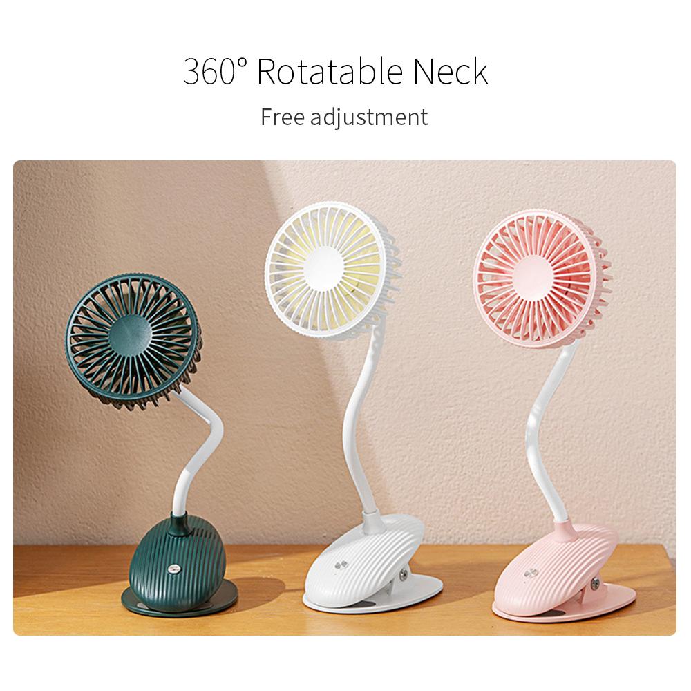 Quạt kẹp di động 3 bánh răng điều chỉnh tốc độ gió,Độ ồn thấp,dung lượng pin 2000mAh,hỗ trợ sạc qua USB