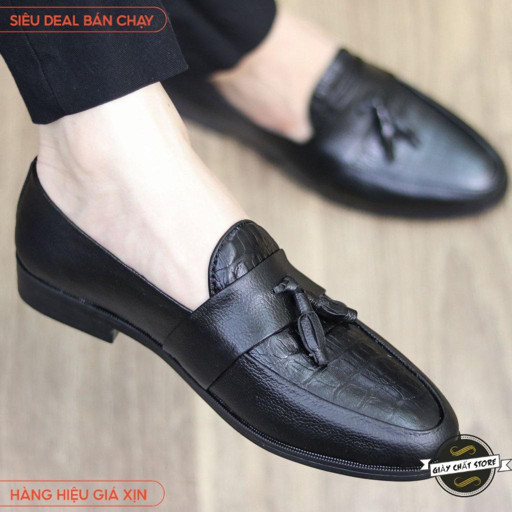 Giày Lười Nam Giá Rẻ Hà Nội - Dập Vân Nổi Trước Mũi Giày, Có Chuông Mã X091