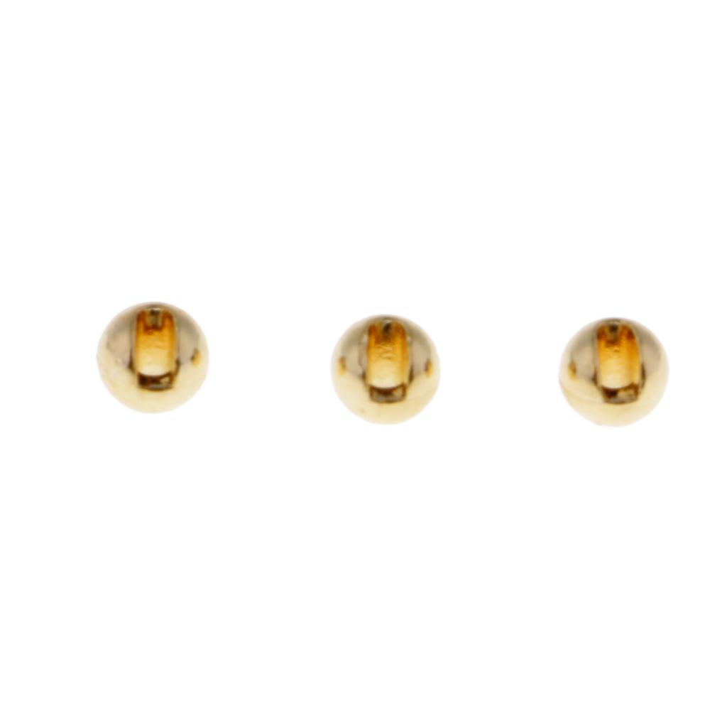 25pcs Slotted Tungsten Fly Tying Beads Fast Sinking Nymph Eyes Gold