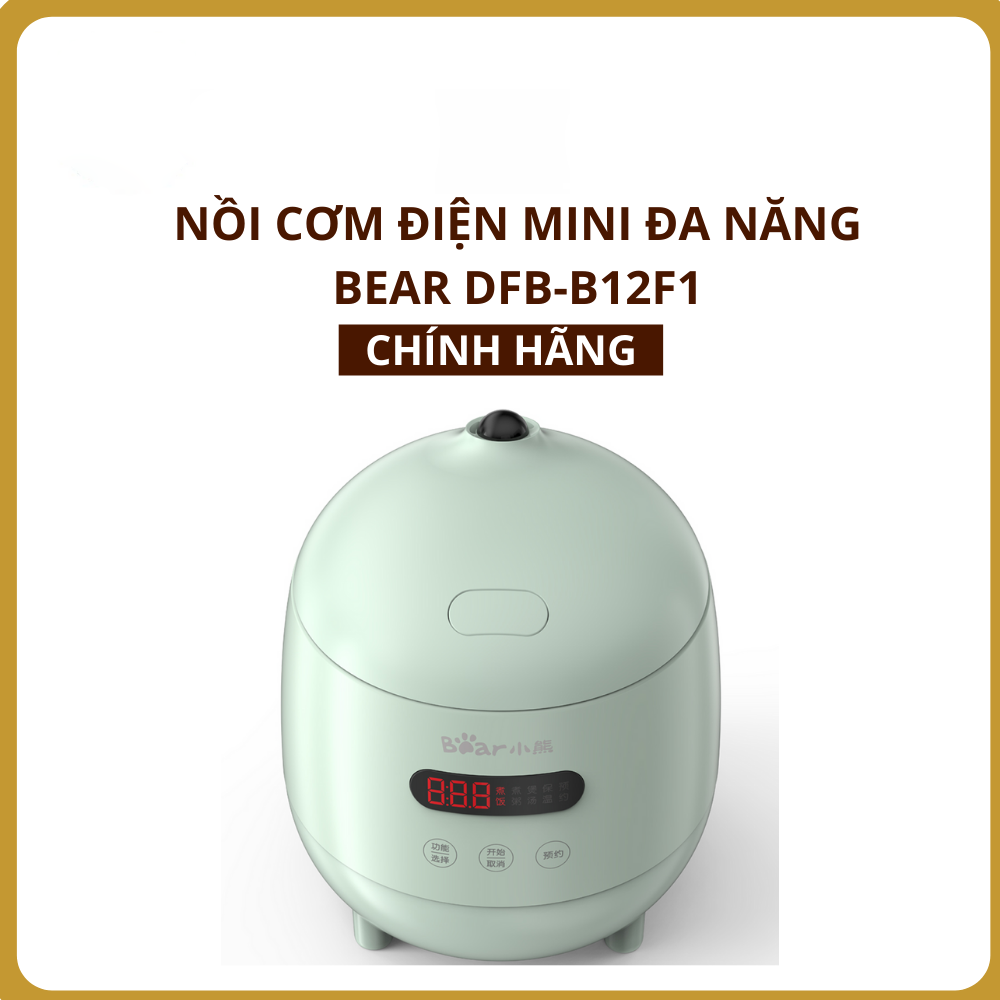 Nồi Cơm Điện Đa Năng Bear, Công Suất 300W, Dung Tích 1.200ML, Màu Ngẫu Nhiên - Hàng Chính Hãng