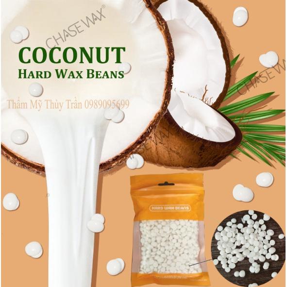 Sáp wax lông nóng dạng hạt đậu sữa dừa coconut siêm bám lông, tặng que