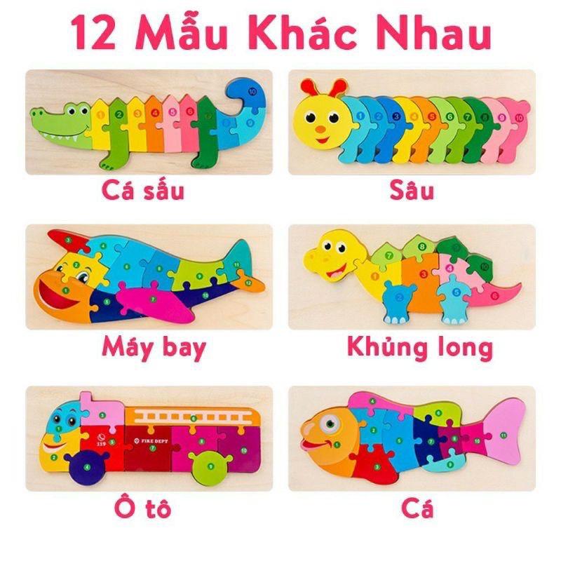 Đồ chơi gỗ tranh ghép nối 10 số ghép tương ứng số 1-10 cho bé giúp bé phát triển tư duy ghép xếp hình. Doreamon Shop