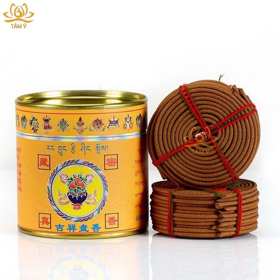 Đàn hương nhang vòng Tây Tạng loại 4h hộp 48 vòng
