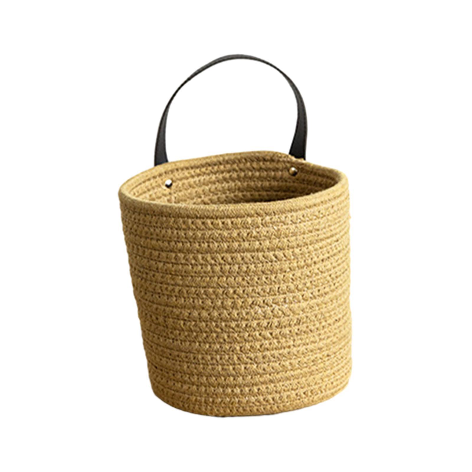 Woven Rustic Basket Basket Hanging Basket for Kitchen Bedroom Bathroom, Countertops Decorative Organization, Woven Basket Organizer
