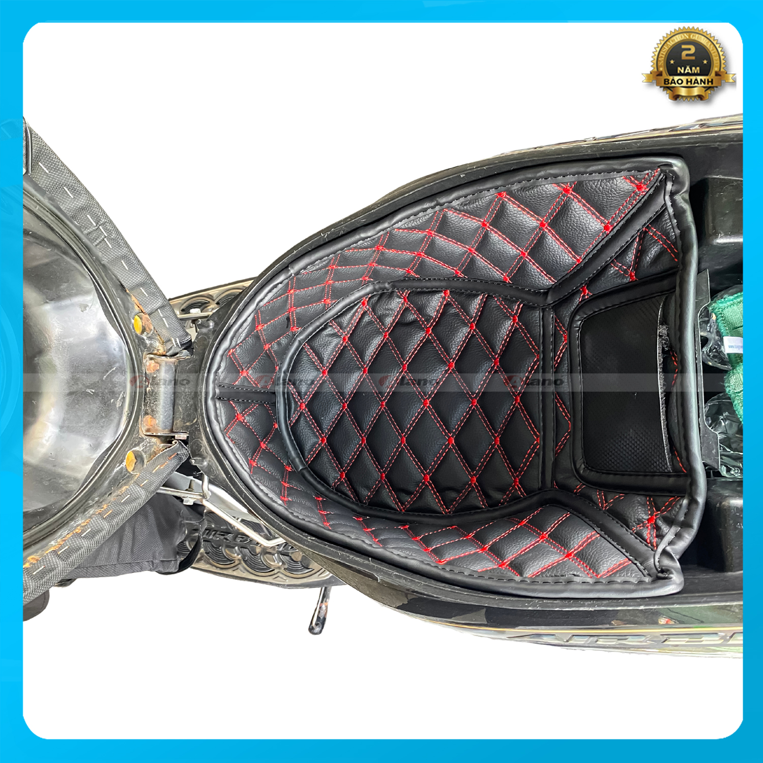 Lót Cốp Alano Xe AirBlade 2016-2022 Da Cao Cấp Cách Nhiệt, Chống Sốc, Chống Nước, Giữ Vệ Sinh Cho Vật Dụng Trong Cốp Xe, Dành Cho Mọi Đời Xe, Màu Da Đen, Da Kem Sang Trọng