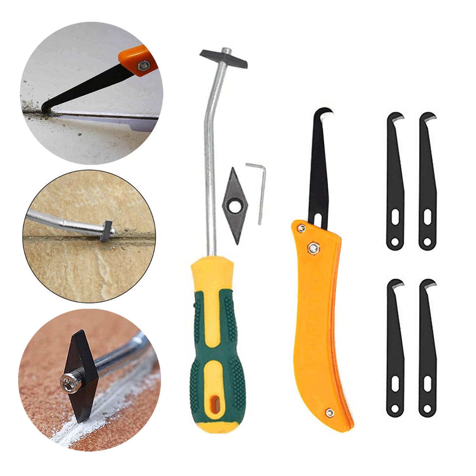 8 Pieces Grout Removal Tool Tile Caulk Finishing Tools Tile Joint Cleaning Scraper Caulking Removal Tool for Seams and Corner Cement Lime