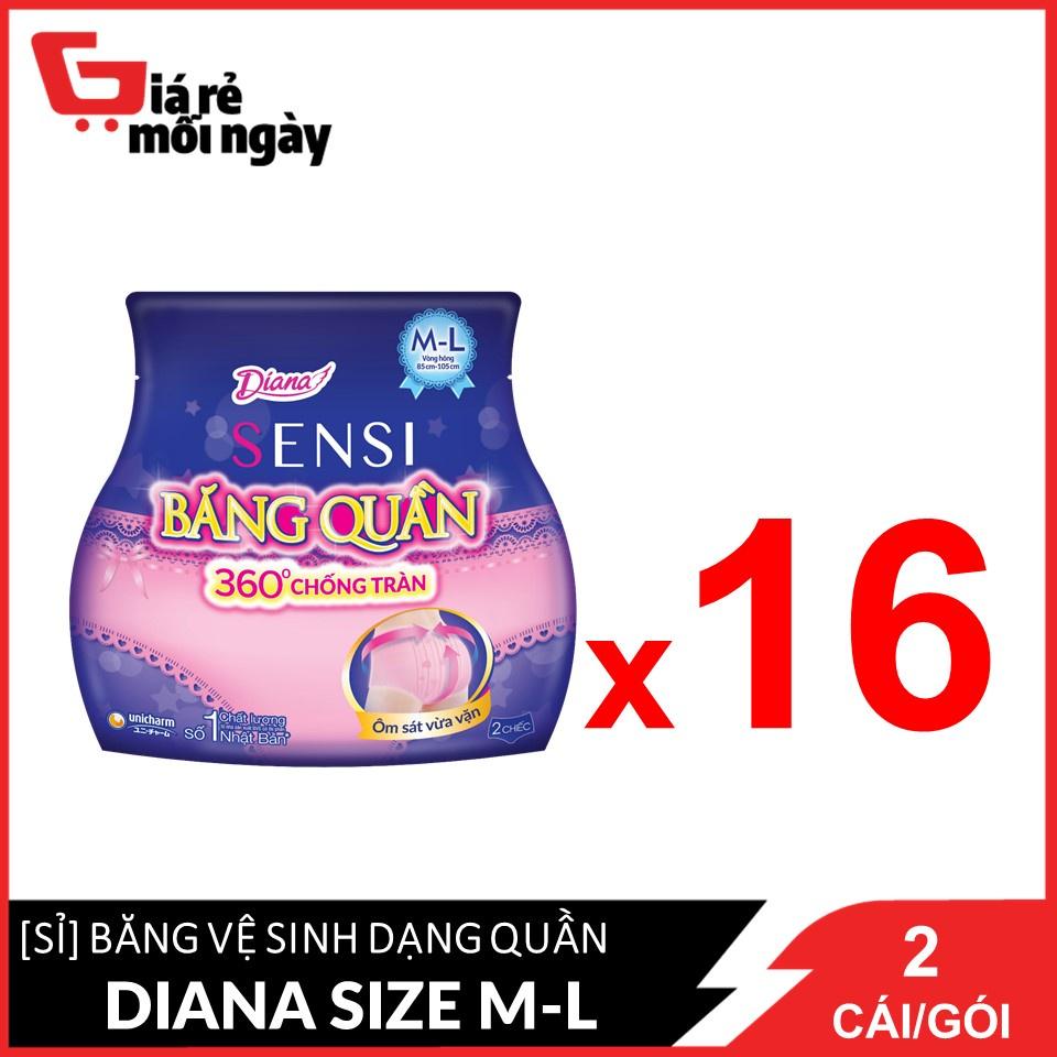 Nguyên thùng Băng vệ sinh Diana dạng quần Size M-L 2 chiếc/góiX16