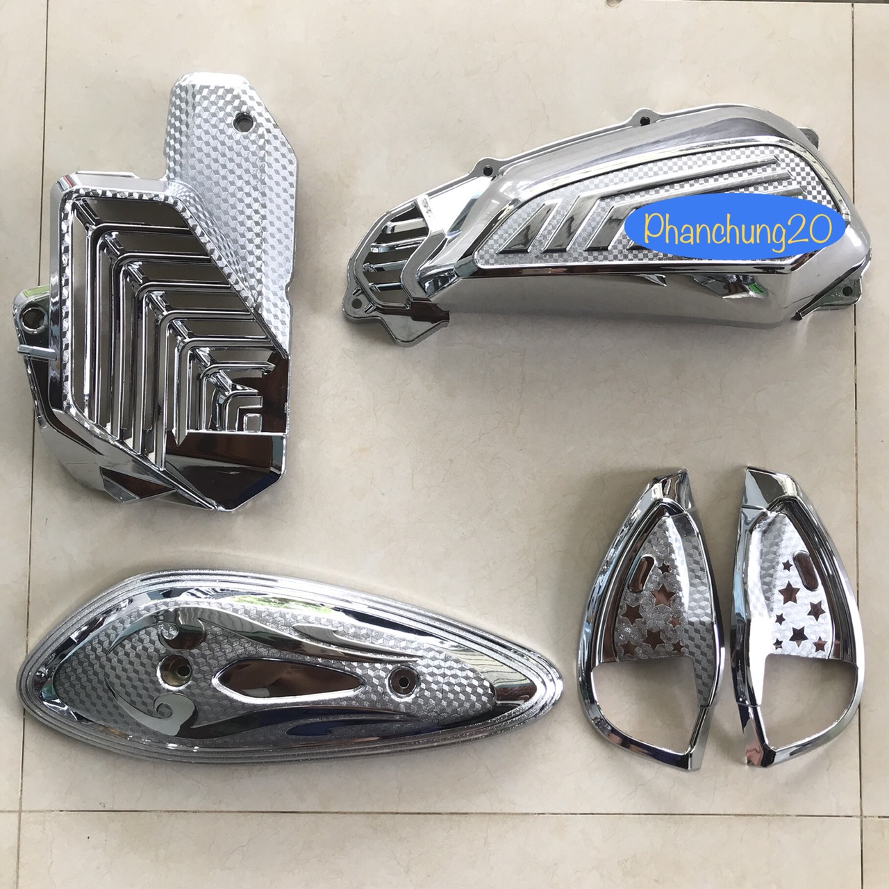 COMBO ỐP PHỤ KIỆN TRANG TRÍ DÙNG CHO XE SHMMODE 2020 2021 2022 2023 CROM