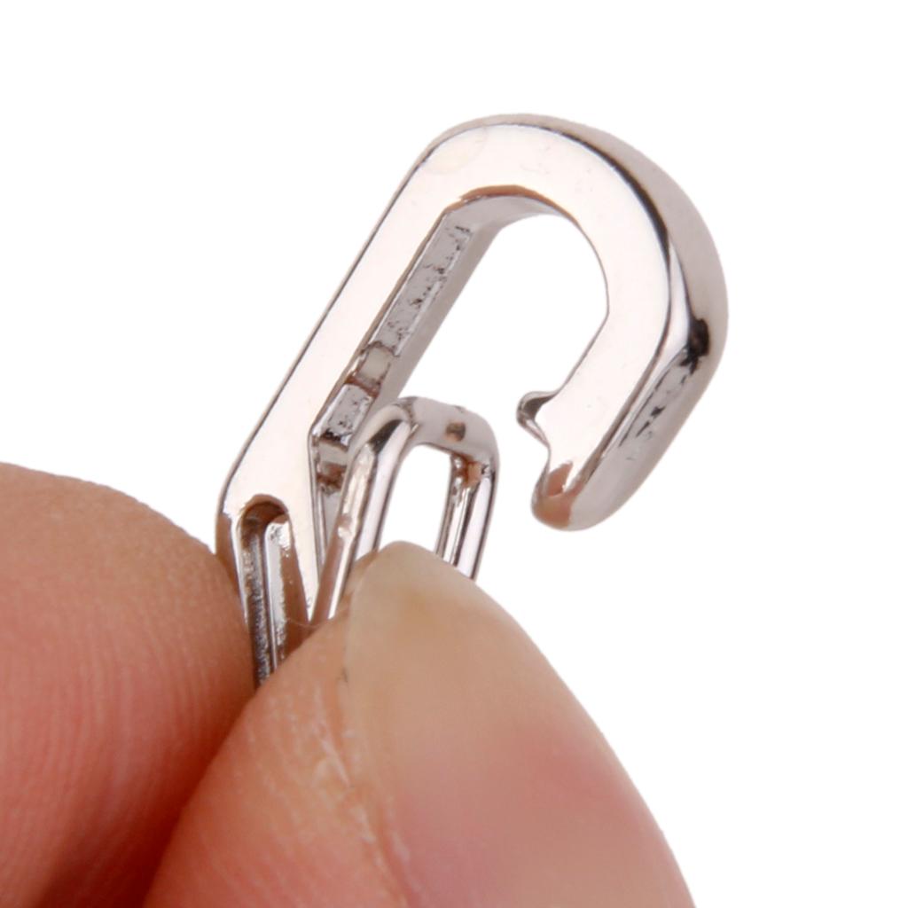 5pcs D Ring Climbing Hanging Buckle Snap Keychain Carabiners - Silver