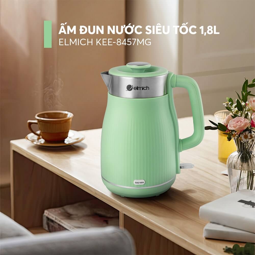 Ấm Đun Siêu Tốc Elmich KEE-8457 1.8L, Hàng Chính Hãng, Sôi Nhanh 45s, Công Nghệ Strix - JoyMall