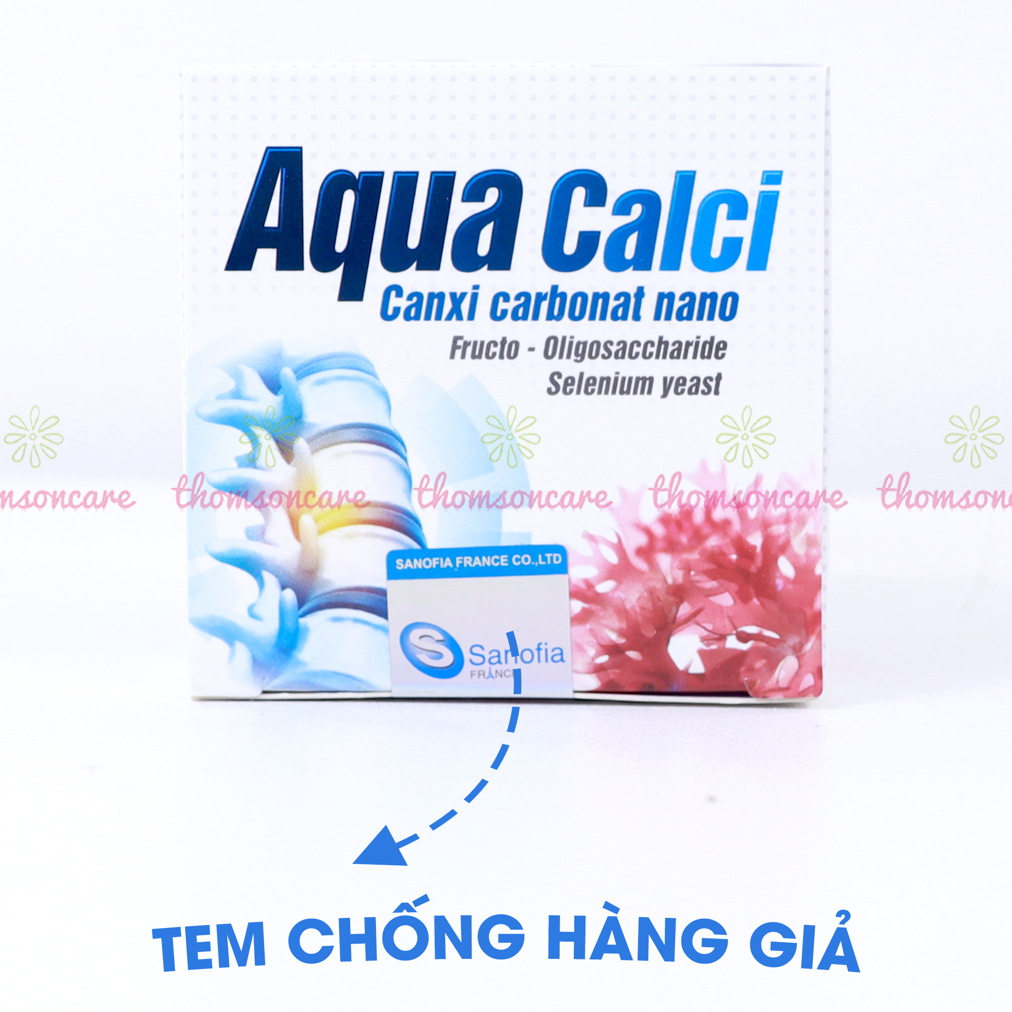 Calci D3 Aqua Canxi Sanofia giúp xương răng chắc khỏe cho bé, giảm nguy cơ loãng xương ở người lớn từ Vitamin d3k2 - Lọ 30 viên