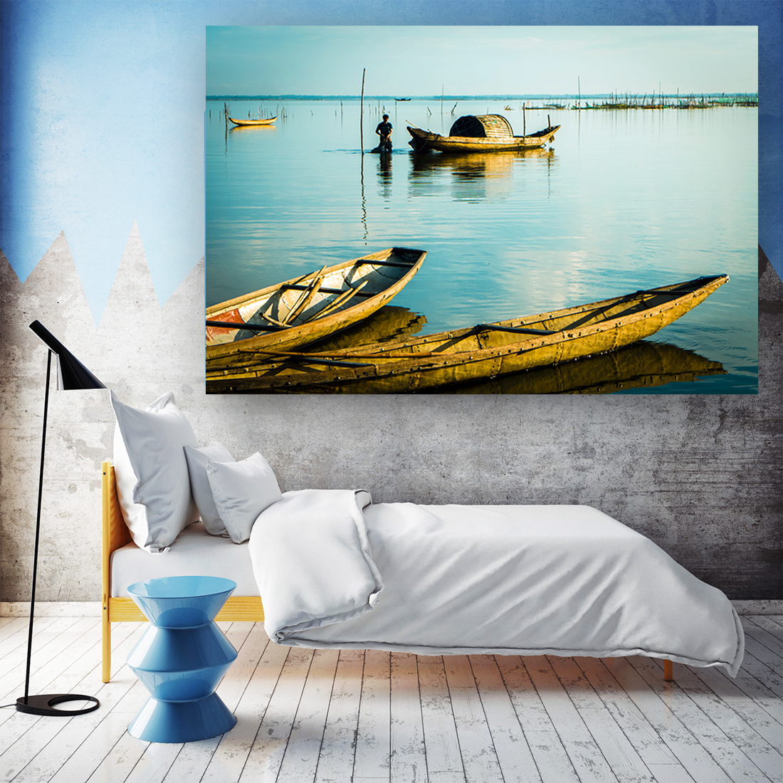 Tranh Canvas Treo Tường Decor Trang Trí Phong Cảnh Biển Bình Minh - Công Nghệ In UV Nhật Bản - Màu Sắc Đẹp Rõ Nét