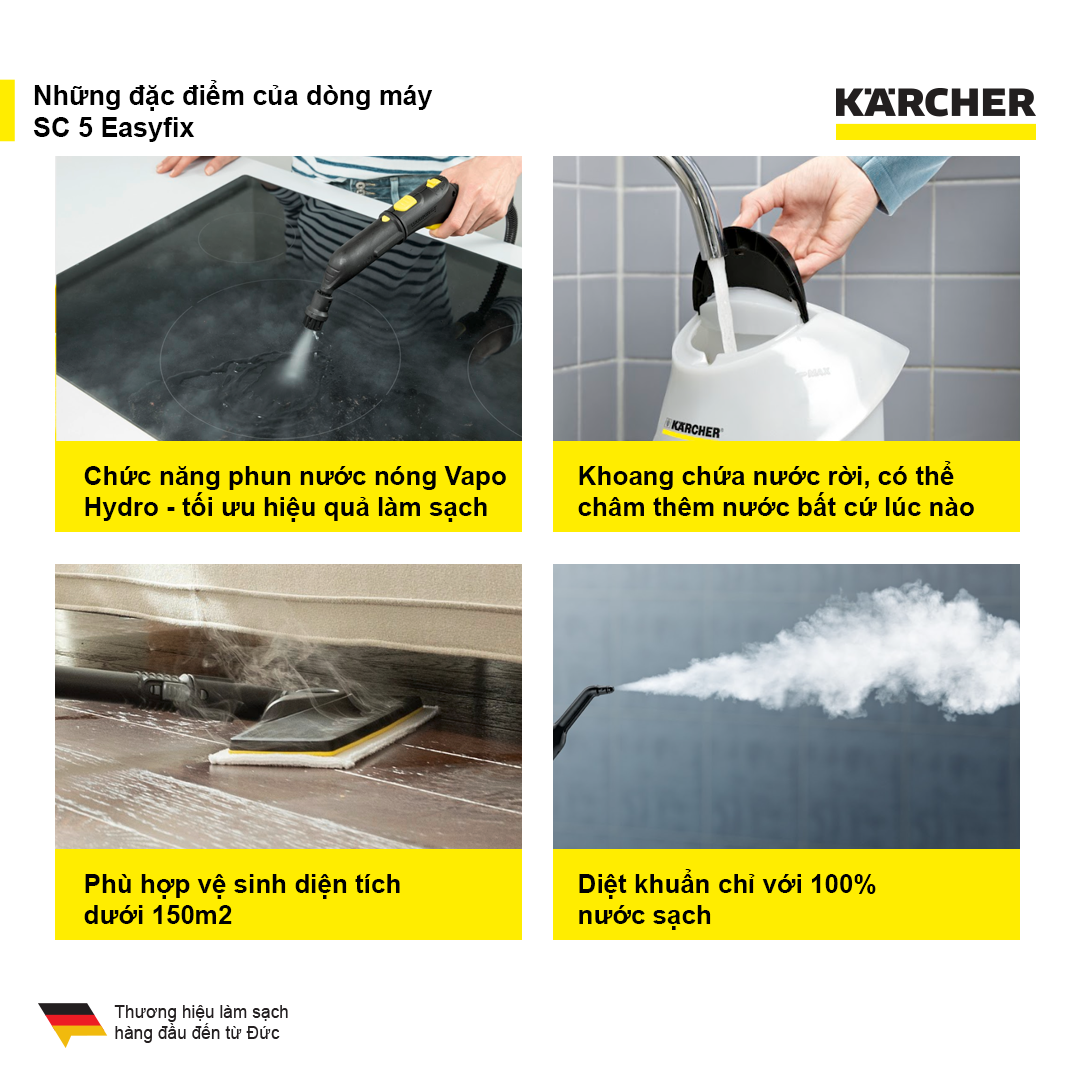 Máy làm sạch bằng hơi nước Karcher SC 5 Easyfix EU