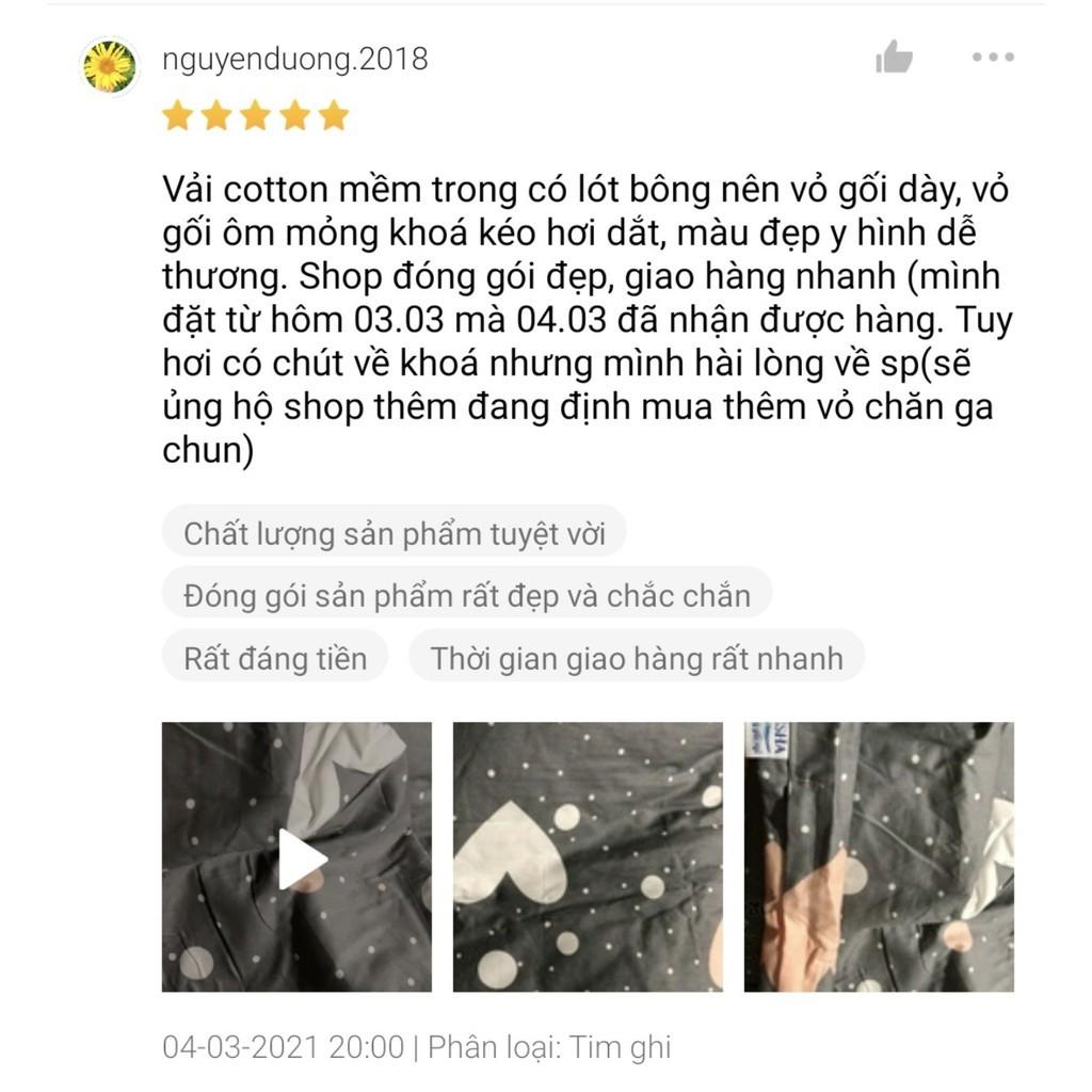 Vỏ Gối ELLISHA Cotton 100% 45 x 65cm Đẹp Cao Cấp 1 Đôi, Vỏ Gối Nằm Cotton Khóa Kéo Nhiều Màu, Vỏ Gối, Vỏ Gối Nằm