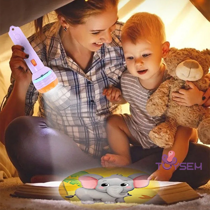 Đèn pin chiếu hình 24 mẫu hình 3d chiếu tường cho bé - Đồ chơi đèn pin chiếu tường hình thẻ - Quà tặng sinh nhật cho trẻ em