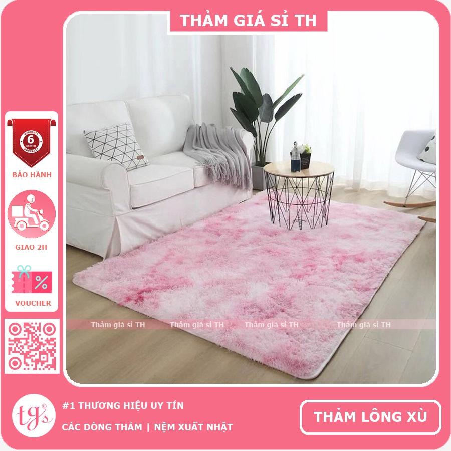 Thảm Lông Xù Loang Màu Hồng Nhạt | Thảm Trang Trí Phòng Khách - Phòng Ngủ - Thảm Trải Sofa - Thảm Dành Cho Bé