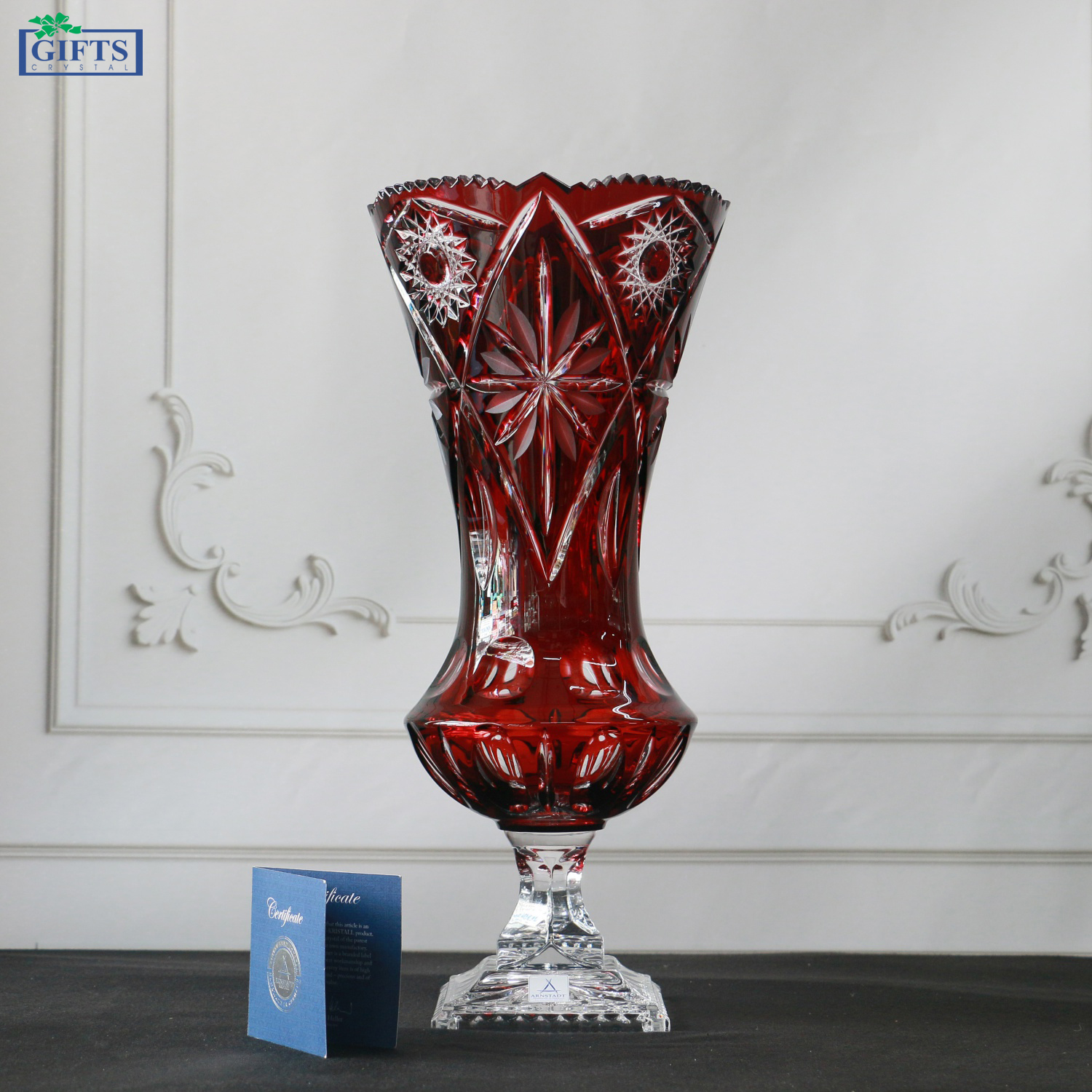 Bình hoa Pha lê Màu Nizza Arnstadt cao 42cm