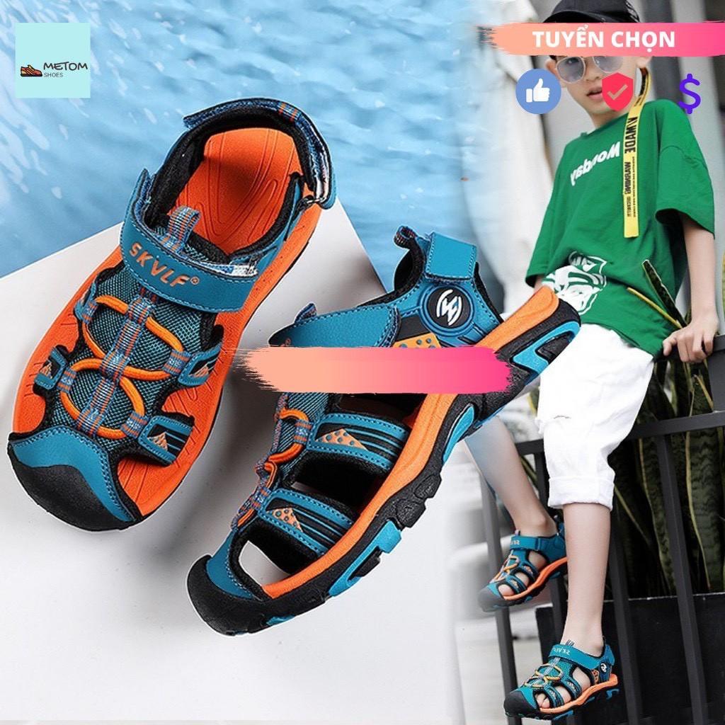 (30585) Sandal bé trai kiểu mũi bít thể thao khỏe khoắn - Chống trơn trượt - Thoáng khí - hàng quảng châu -cao cấp