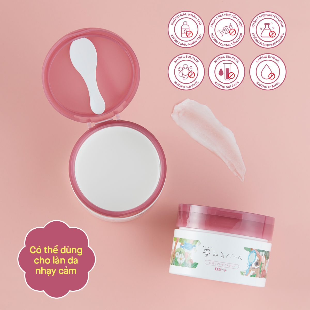 Sáp Tẩy Trang Đất Sét Rosette Làm Sạch Sâu Dành Cho Da Nhạy Cảm Dreamy Balm White Clay Lift Moisture 90G