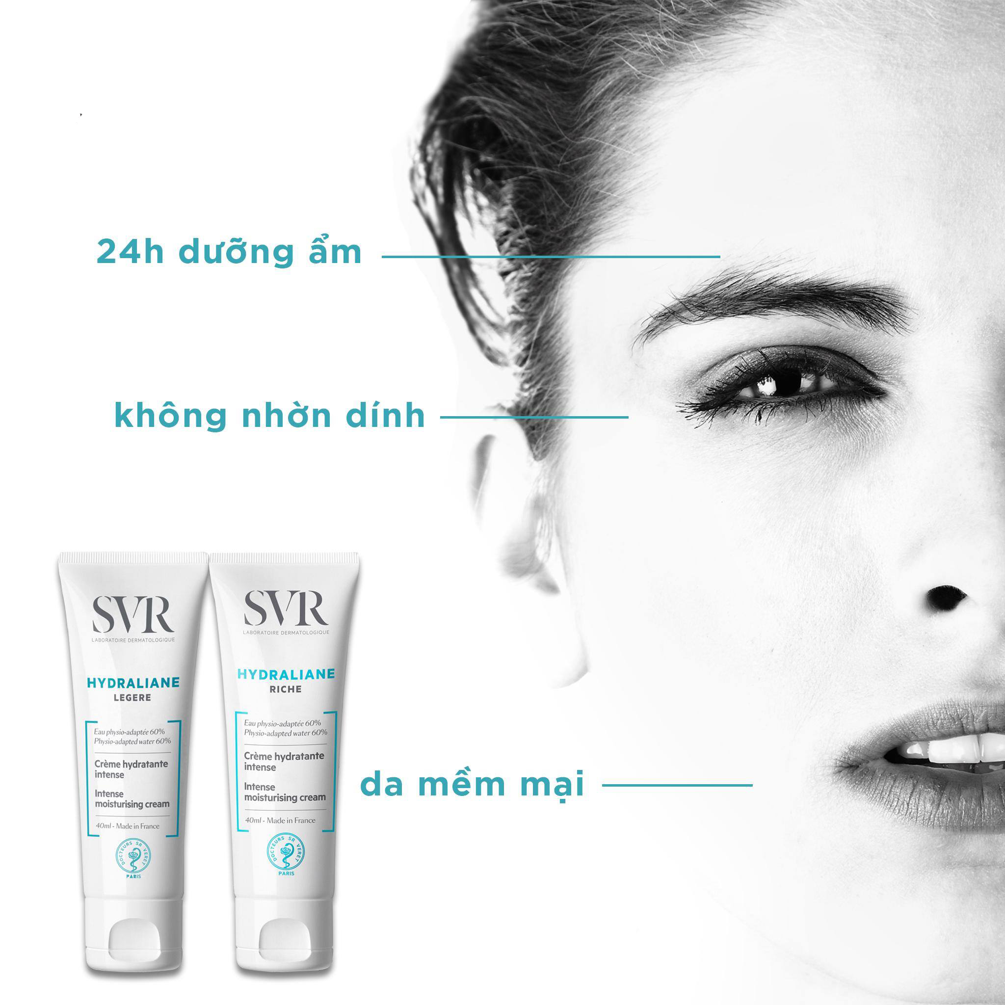 Kem dưỡng ẩm cho da khô đến rất khô SVR Hydraliane Riche 40ml (Nhập khẩu)