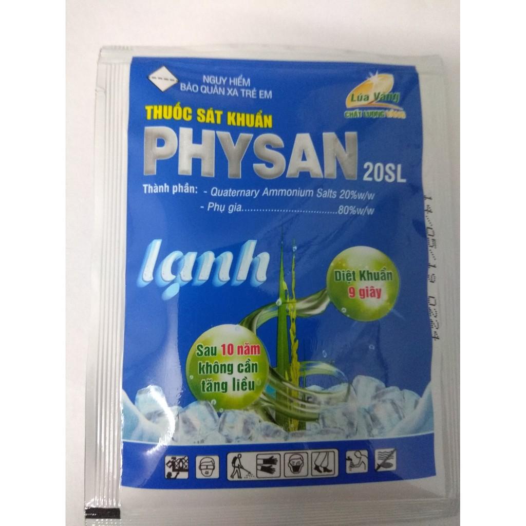 Hộp 10 gói PHYSAN 20SL lạnh sát khuẩn 9 giây, mướt lá, mát bông, sáng hạt - gói 25 ml