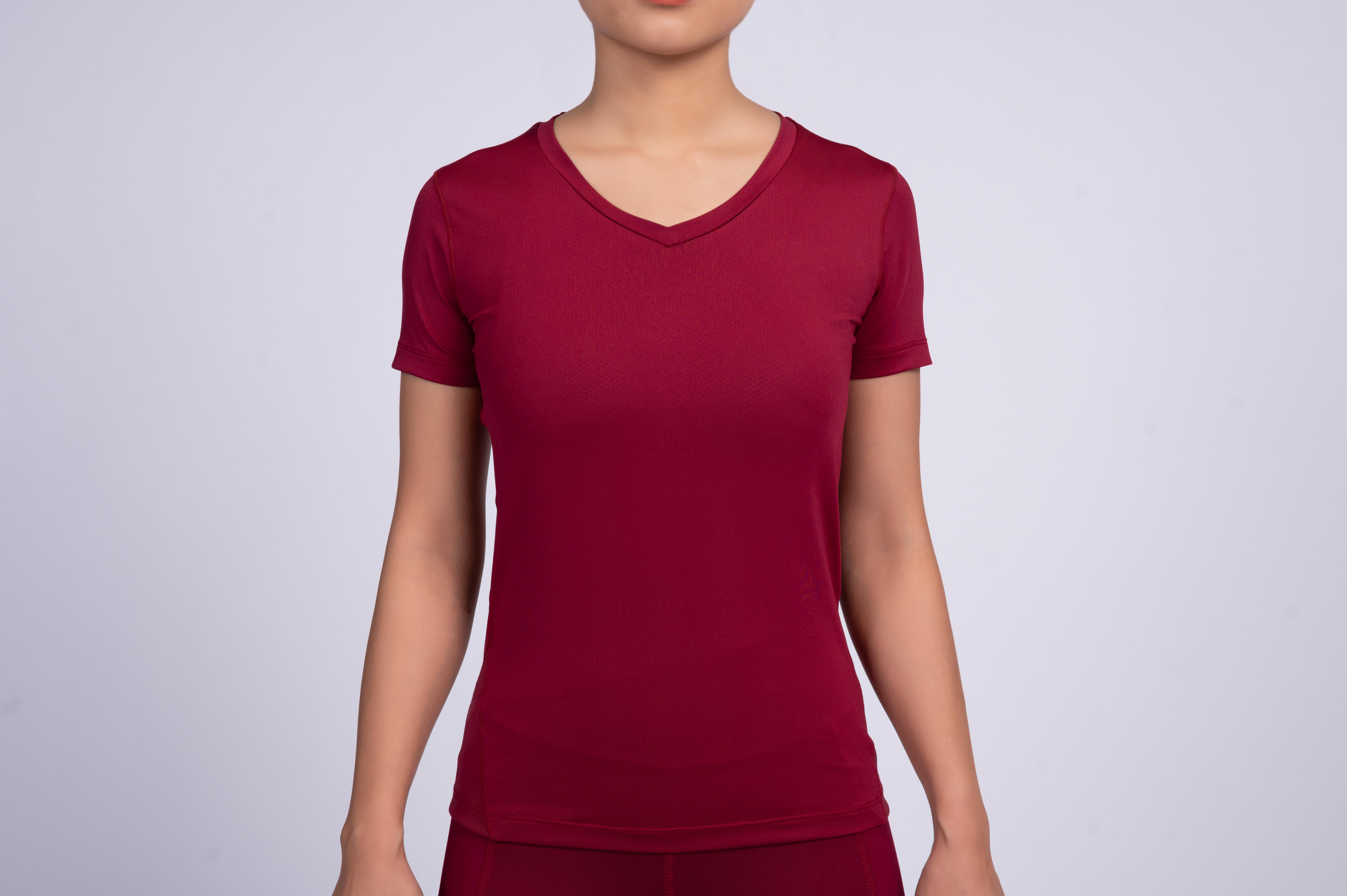 Áo Thun Thể Thao Cổ Tim Tập Gym, Yoga Thấm Hút Mồ Hôi CH009