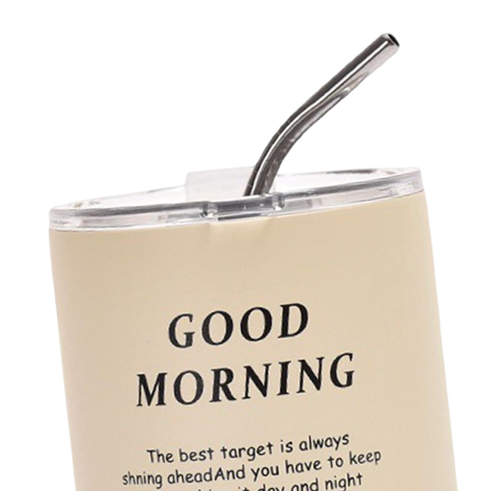 Portable Insulated Coffee Mug with Straw for Hot and Cold Drinks 350ml