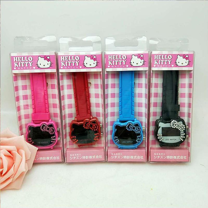 Đồng Hồ Điện Tử Hello Kitty Dễ Thương Có Đèn Led