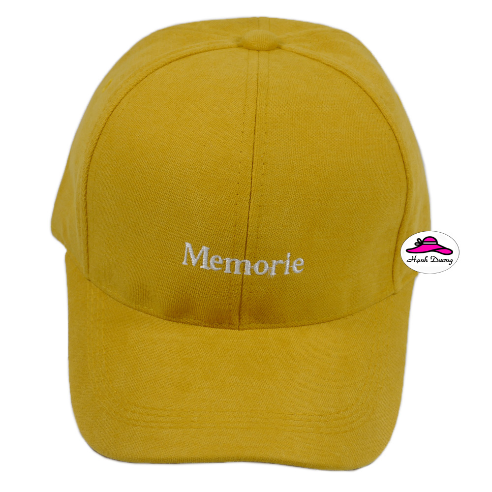 Nón nhung Ulzzang thêu chữ Memorie, chất liệu vải nhung mềm mại, hợp thời trang - Hạnh Dương