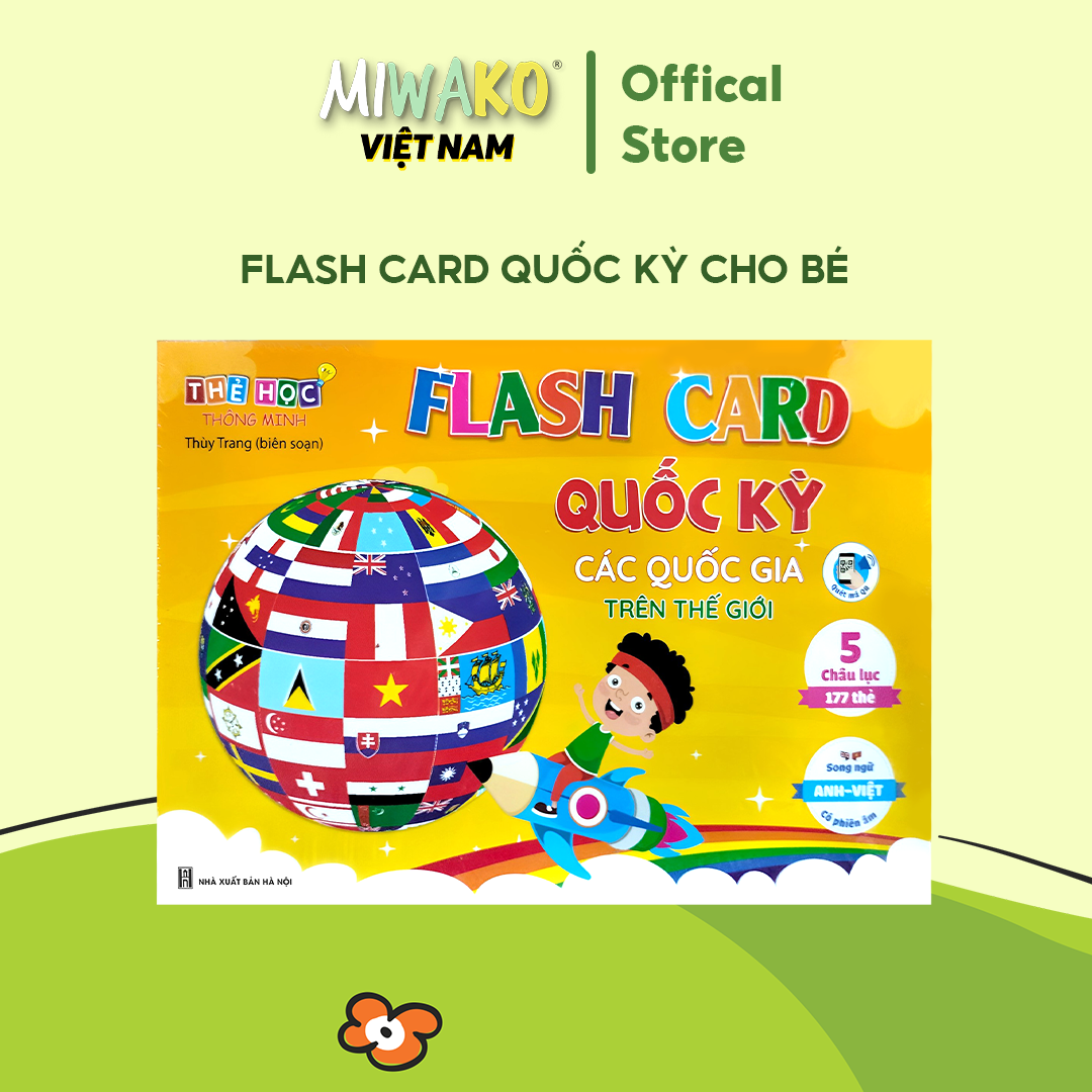 Flashcard Cờ Các Nước, Quốc Kỳ Các Quốc Gia Trên Thế Giới - Flashcard Song Ngữ Tiếng Anh, Tiếng Việt Cho Bé - Orgavil