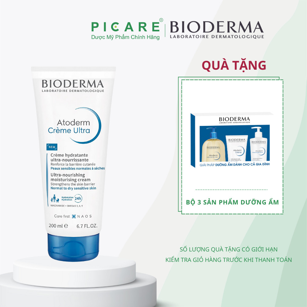 Kem Dưỡng Ẩm Dành Cho Da Nhạy Cảm, Da Khô Và Rất Khô Bioderma Atoderm Crème Ultra 200ml