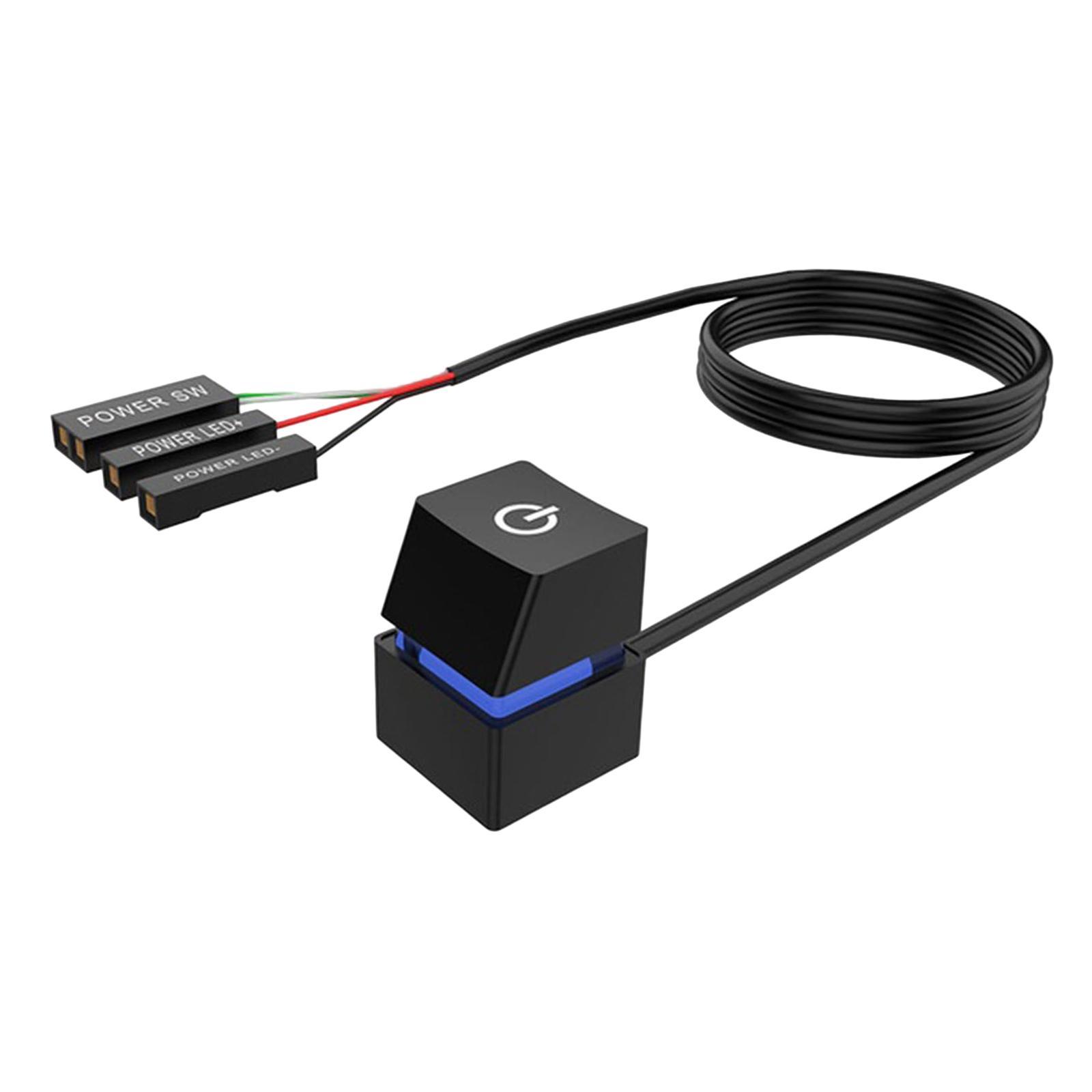 Power on Off Button with Extension Cable External Remote Switch Button for Desktop