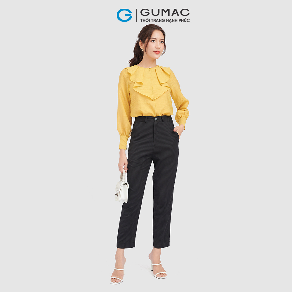 Quần tây nữ GUMAC QC09025 kẻ sọc ống đứng công sở