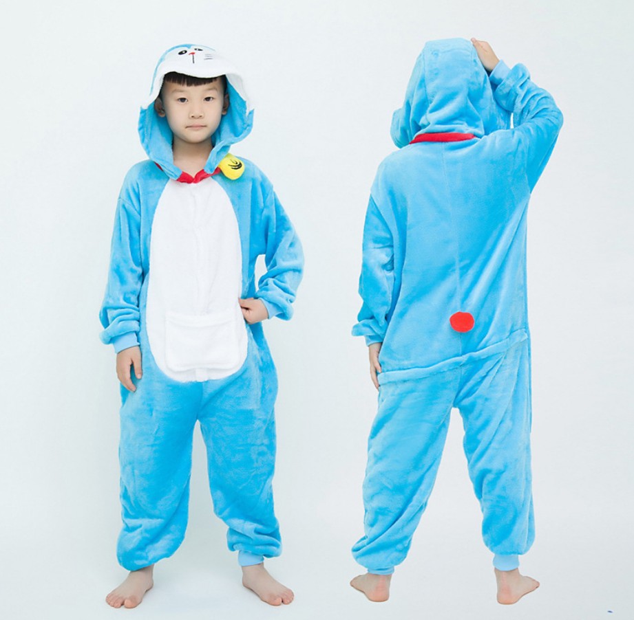 Bộ Đồ thú mèo máy doraemo Pijama dành Cho Người Lớn và Trẻ Em kiểu dáng Động Vật Hoạt Hình