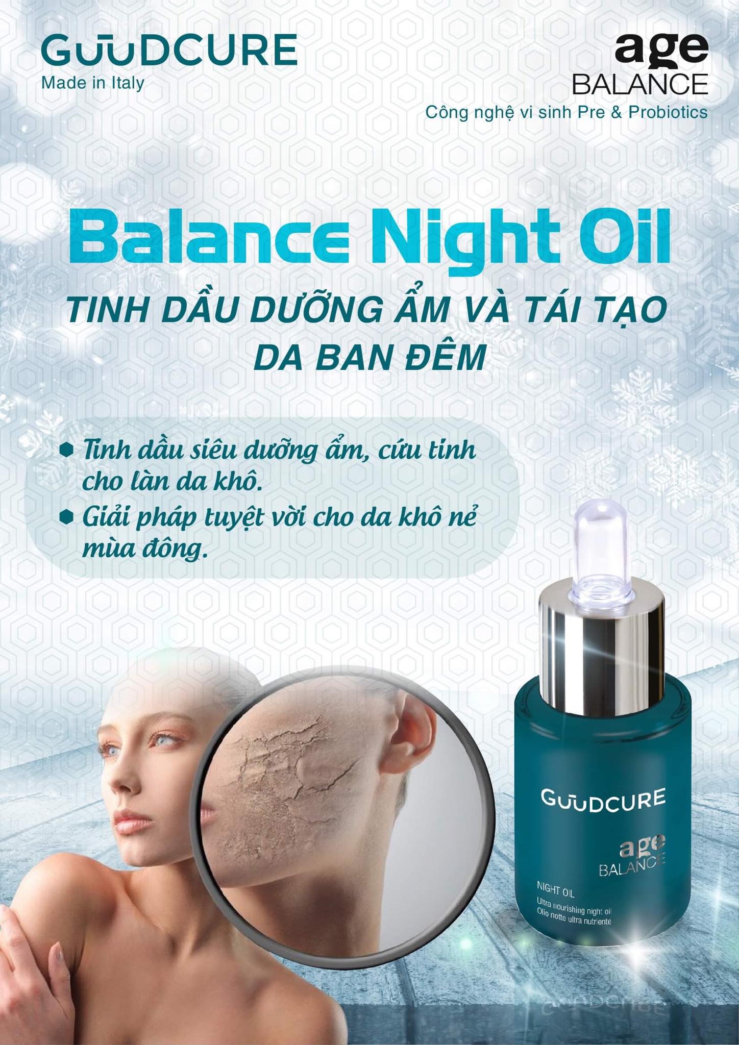 Tinh dầu dưỡng ẩm và tái tạo da ban đêm Age Balance Night Oil