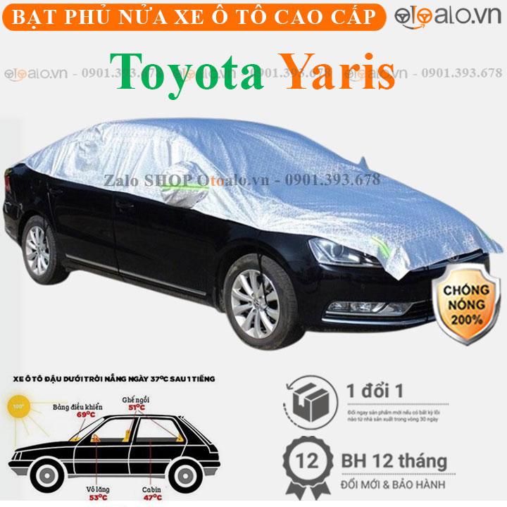 Bạt phủ nửa xe Toyota Yaris vải dù 3 lớp