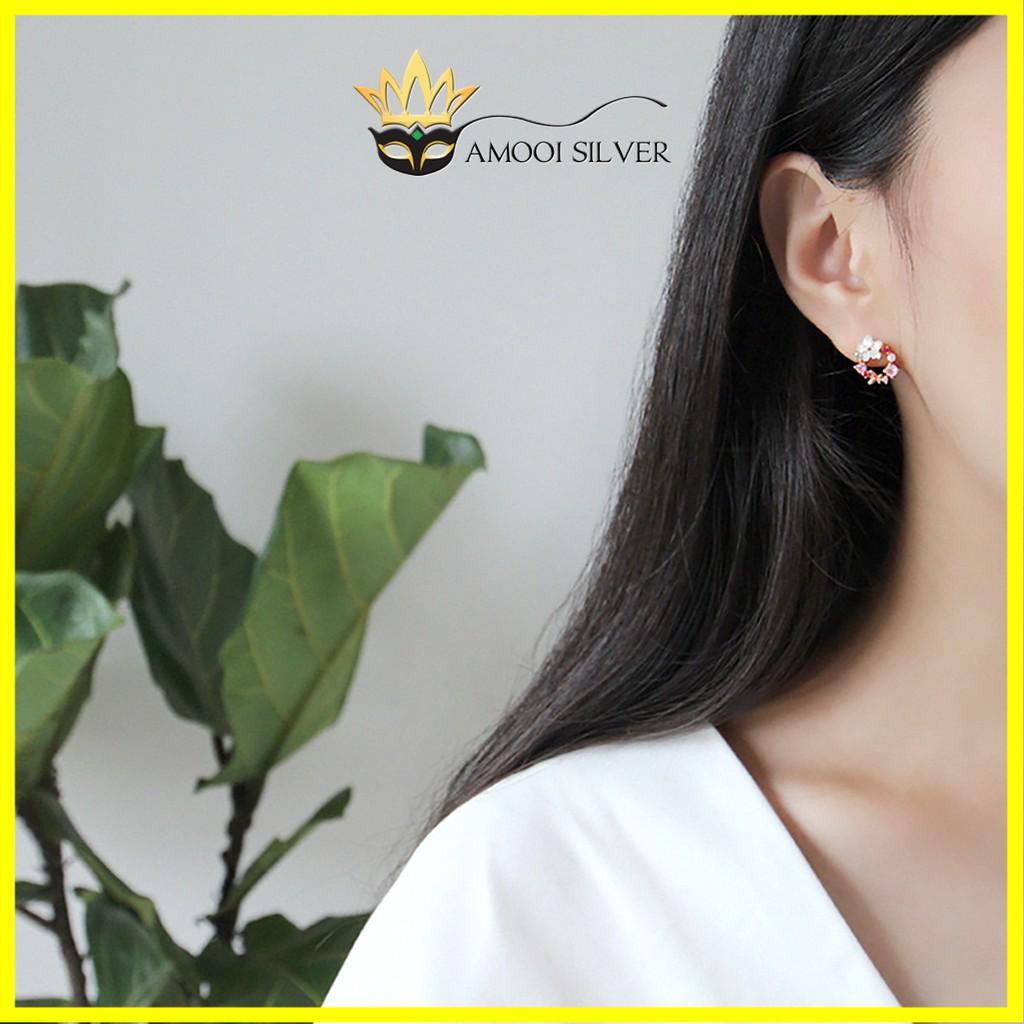 Bông tai bạc S925 huyền thoại biển xanh vỏ trai - Amooi Silver AB08