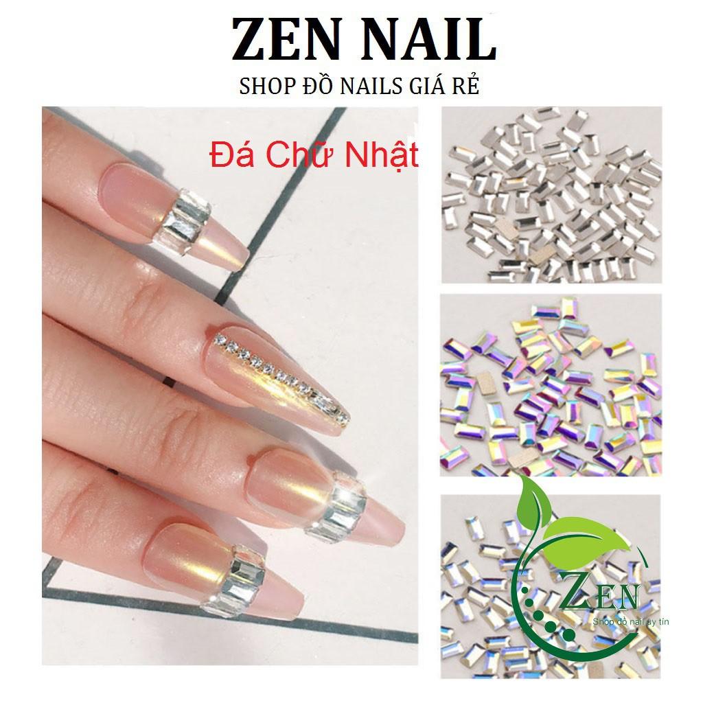 Đá đính móng, Đá nail chân bằng hình chữ nhật nhỏ siêu sáng 100v