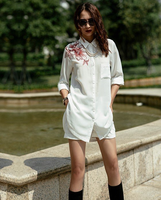Áo Thêu 3D Kiểu Áo Sơ Mi Oversized Cá Tính | Thời trang thiết kế Hity
