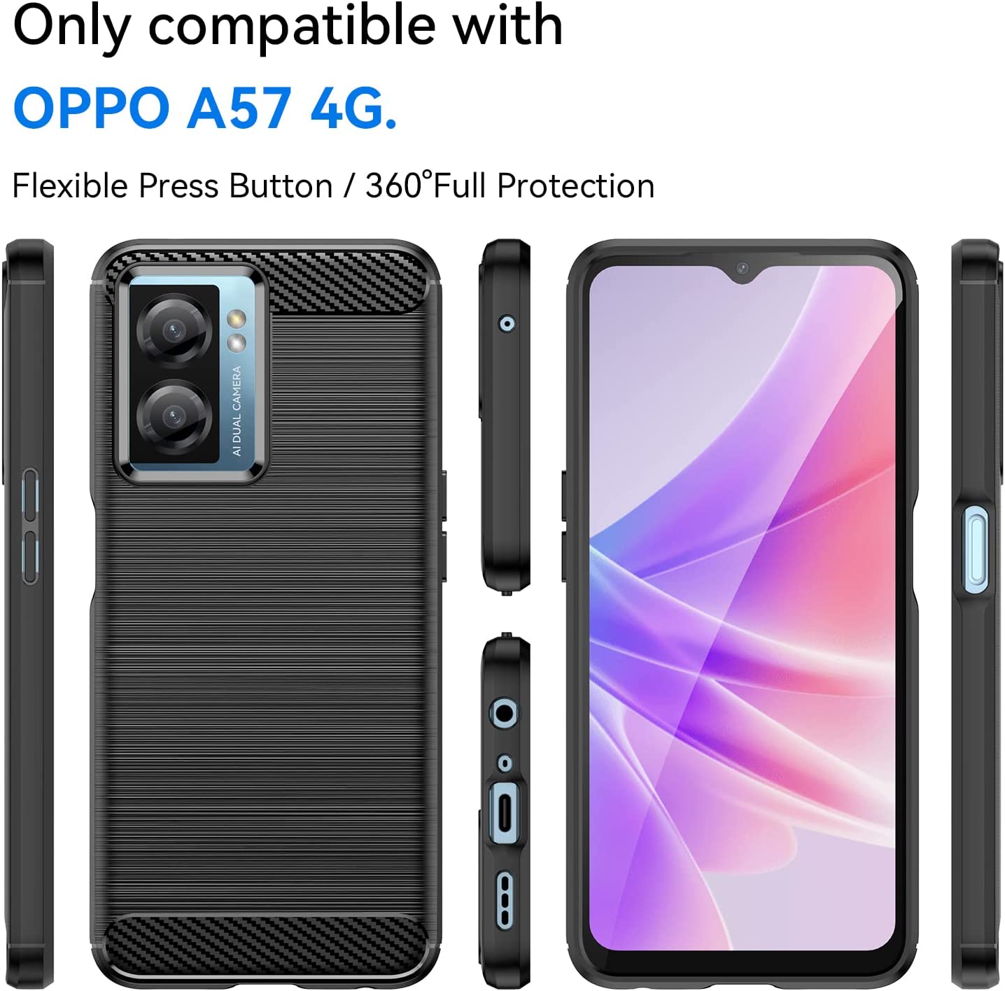 Ốp lưng chống sốc vân kim loại cho Oppo A57 4G / 5G hiệu Likgus - hàng nhập khẩu