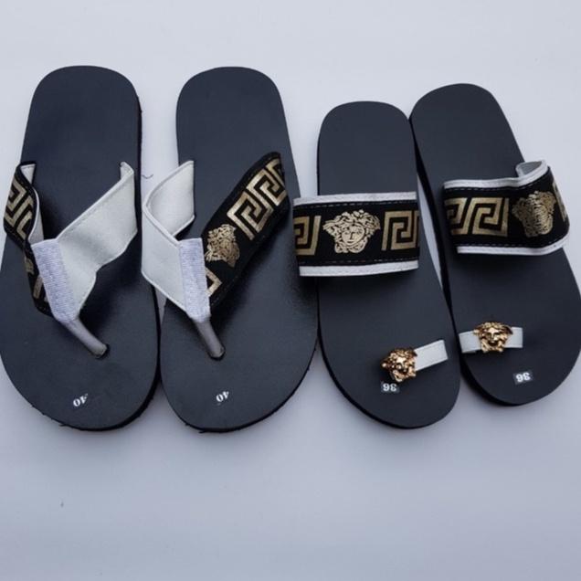 sandal đồng nai dép cặp nam và nữ ( đế đen quai trắng phối màu ) size từ 35 nữ đến 43 nam