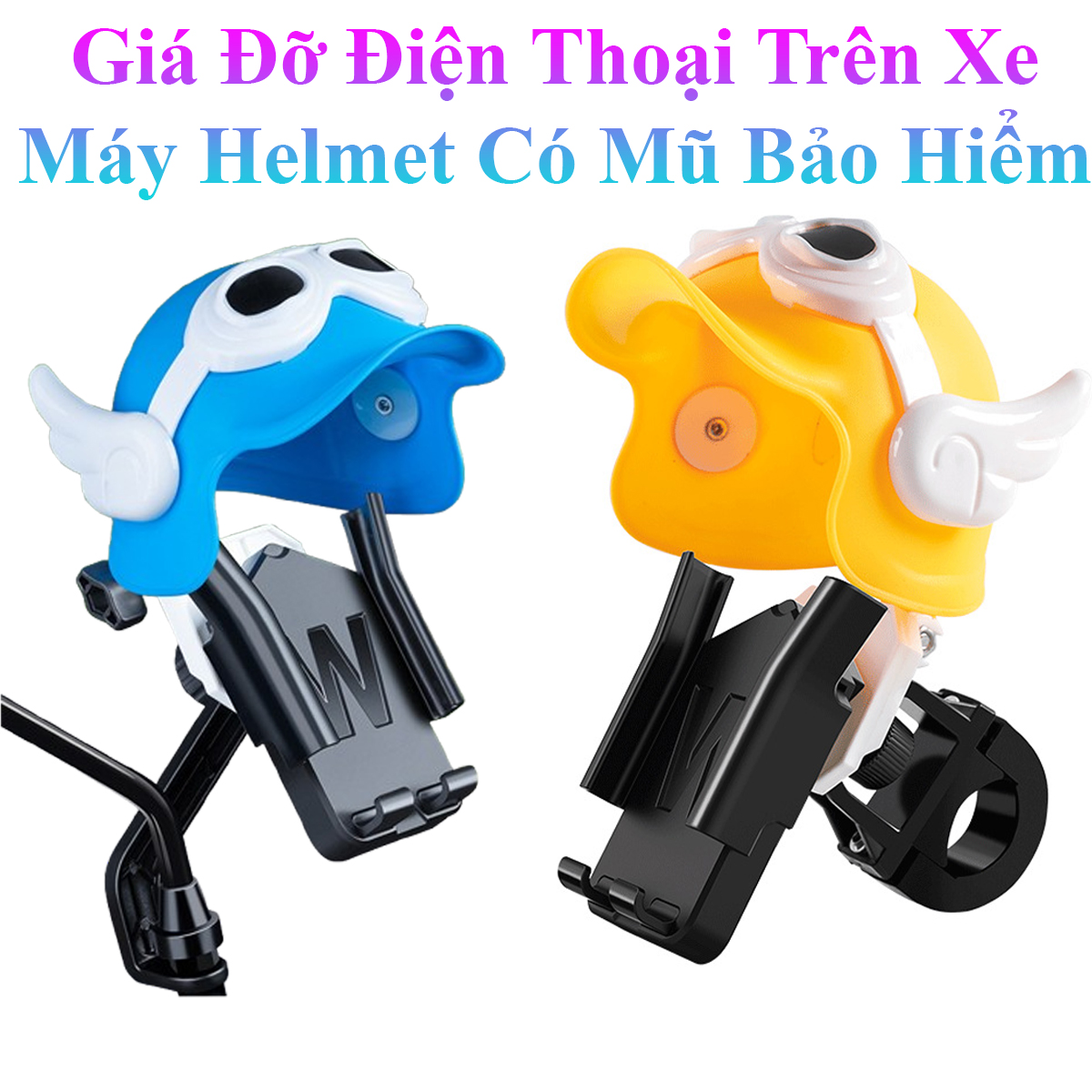 Giá Đỡ Điện Thoại Trên Xe Máy Helmet Có Mũ Bảo Hiểm Che Nắng Mưa Tiện Lợi