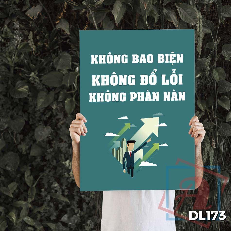 Tranh động lực trang trí văn phòng làm việc - Không bao biện, không đổ lỗi, không phàn nàn - DL173
