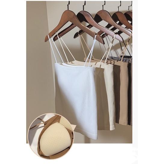 Áo Bra Nữ Thun 2 Dây Dáng Dài Có Mút Nâng Ngực Màu Pastel Quyến Rũ 1880